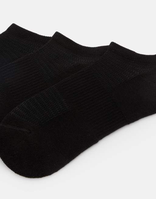 Pull&Bear - Pakke med 3 par sorte korte sokker, 3 af 3