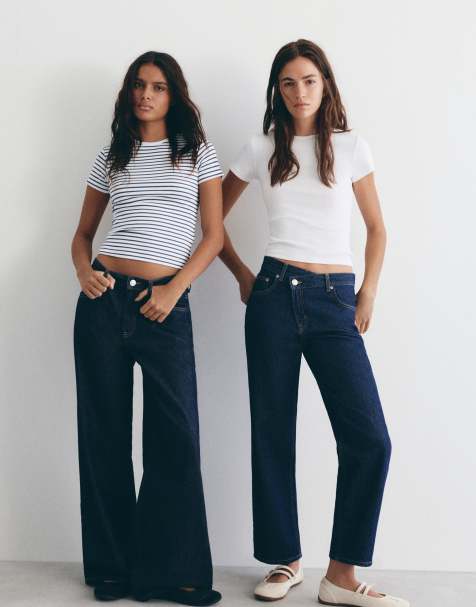 Pull&Bear - Pakke med ribstrikkede T-shirts med striber - view 1