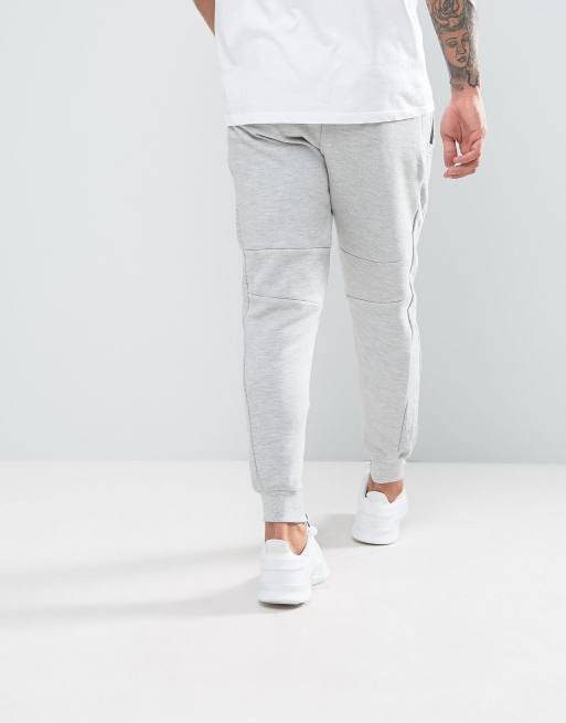 Pull Bear Panel Joggers With Zip Hem In Light Grey ASOS