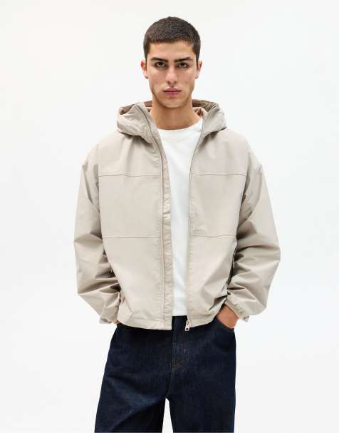 Pull&Bear Panel raincoat in sand - view 1