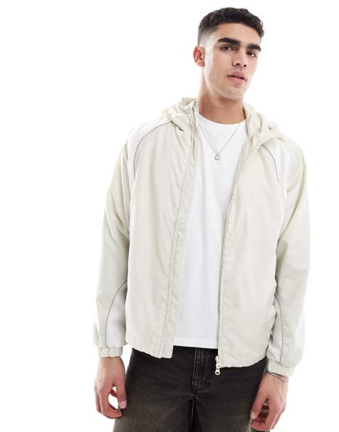 Pull&Bear panel track jacket in beige - view 1