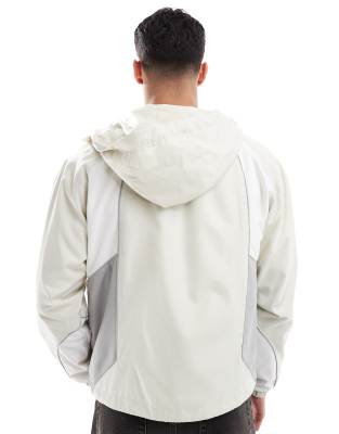 Pull & Bear Panel Track Jacket In Neutral