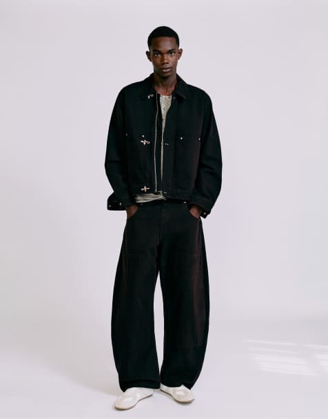 Pull&Bear pantalon à double jambe noir - view 1