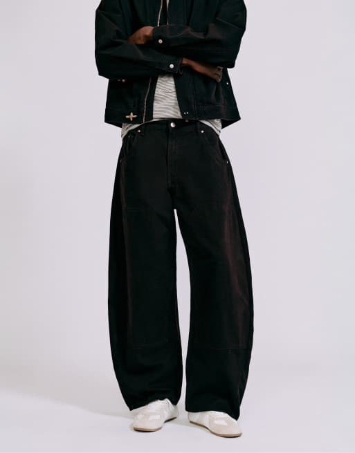 Pull&Bear pantalon à double jambe noir, 4 de 7