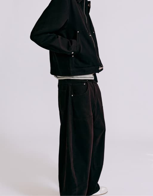 Pull&Bear pantalon à double jambe noir, 5 de 7