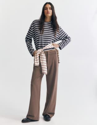 Pull & Bear - Pantalon à pinces ajusté - Marron-Brown 44
