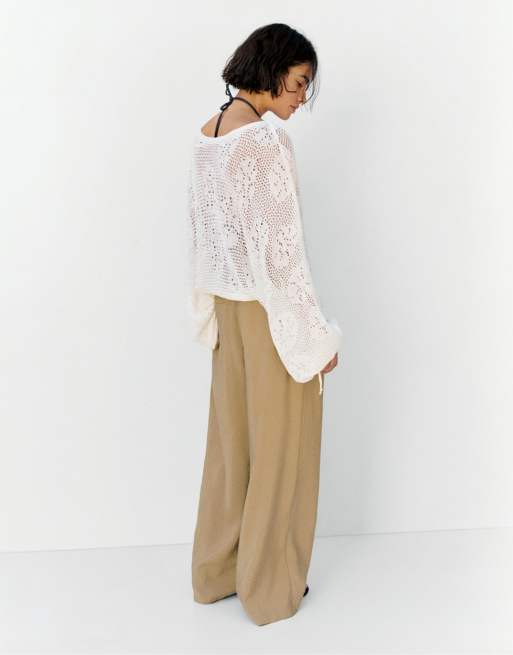 Pull&Bear - Pantalon ample à pinces - Camel clair, 4 de 4