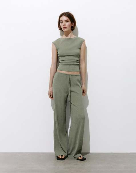 Pull&Bear - Pantalon ample en crêpe - Kaki - view 1