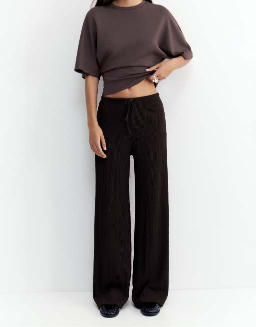 Pull&Bear - Pantalon ample en crêpe - Marron, 4 de 6