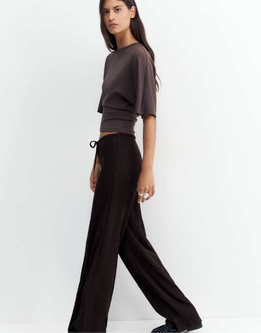 Pull&Bear - Pantalon ample en crêpe - Marron, 5 de 6