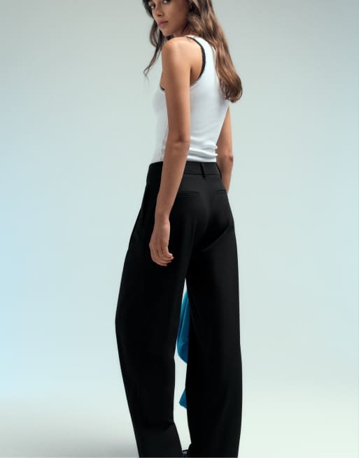 Pull&Bear - Pantalon ample habillé à pinces - Noir, 5 de 7