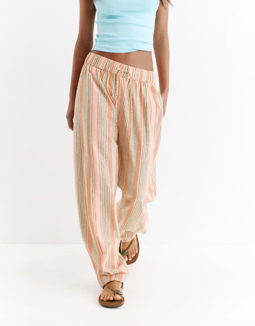 Pull&Bear - Pantalon bouffant à rayures - Bleu marine, 2 de 4