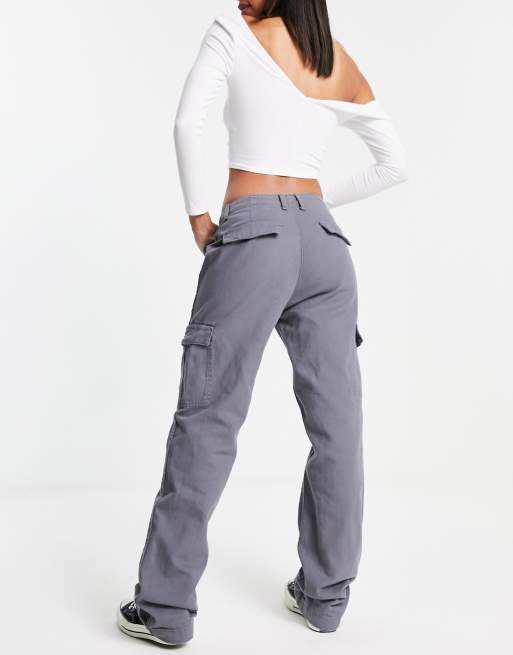 Pantalon gris pull online and bear