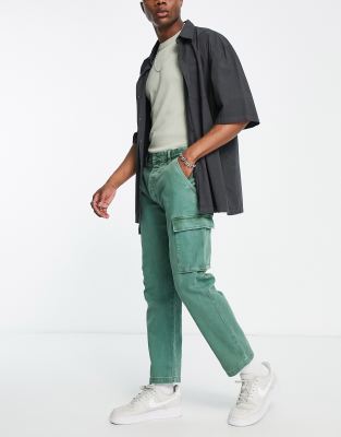 Pull&Bear loose balloon fit chino in khaki - ASOS Price Checker
