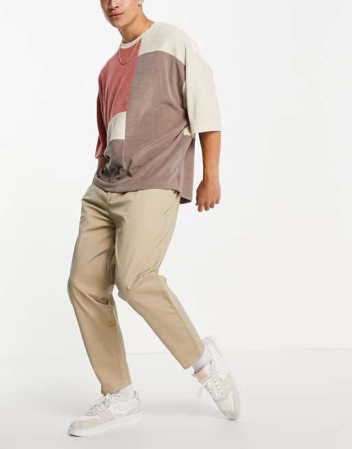 Pull Bear Pantalon chino oversize fusel Beige