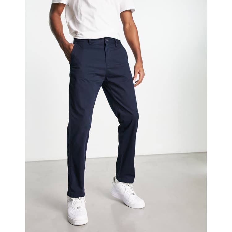 Pull Bear Pantalon chino slim Bleu marine ASOS