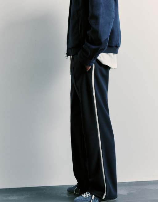 Pull&Bear pantalon de jogging à bandes latérales bleu marine, 5 de 6