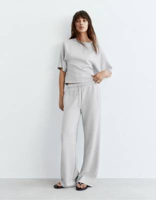 Pull & Bear - Pantalon de jogging ample - Gris chiné L