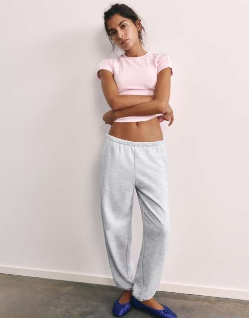 Pull&Bear pantalon de jogging basique gris chiné, 3 de 7