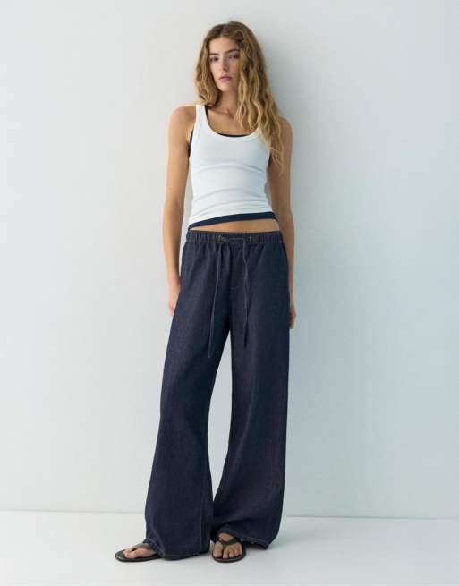 Pull&Bear - Pantalon de jogging - Bleu marine, 3 de 4