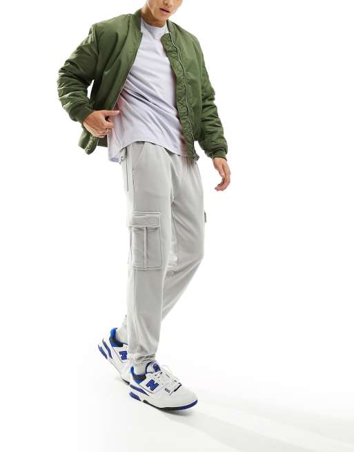 Pull&Bear - Pantalon de jogging cargo - Gris
