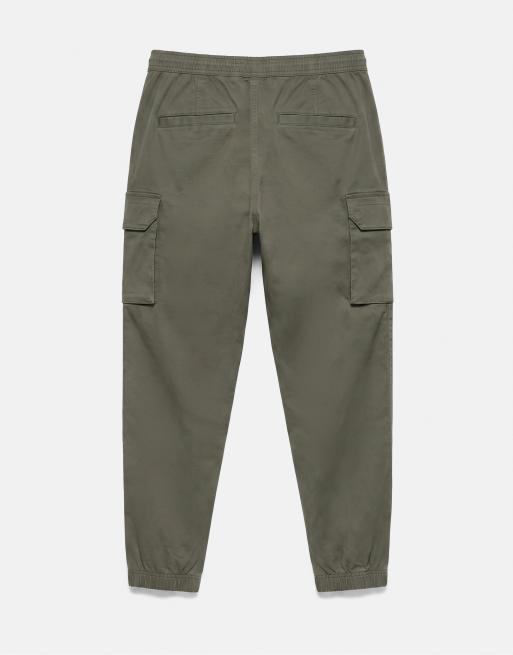 Pull&Bear pantalon de jogging cargo kaki clair, 7 de 7