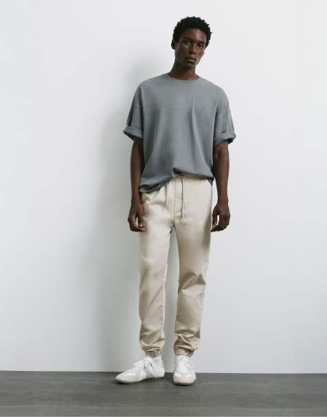 Pull&Bear pantalon de jogging coupe regular beige - view 1