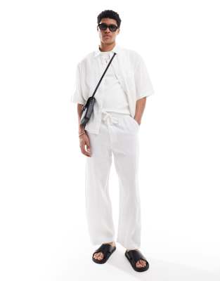 Pantalon de jogging en lin - Pull & bear - Modalova