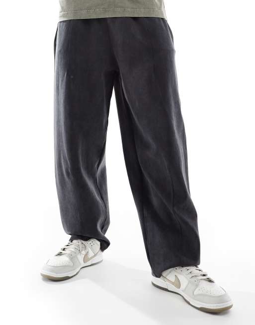 Pull&Bear Pantalon de jogging large délavé Anthracite ASOS