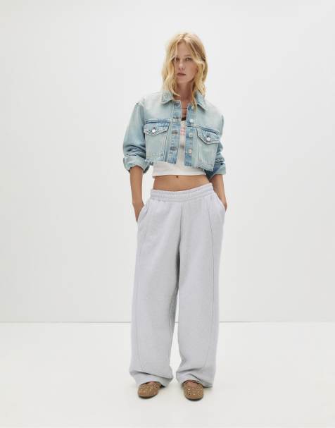 Pull&Bear - Pantalon de survêtement ample - Gris chiné - view 1