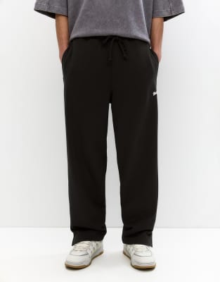 Pull & Bear - Pantalon de survêtement en polaire - Noir