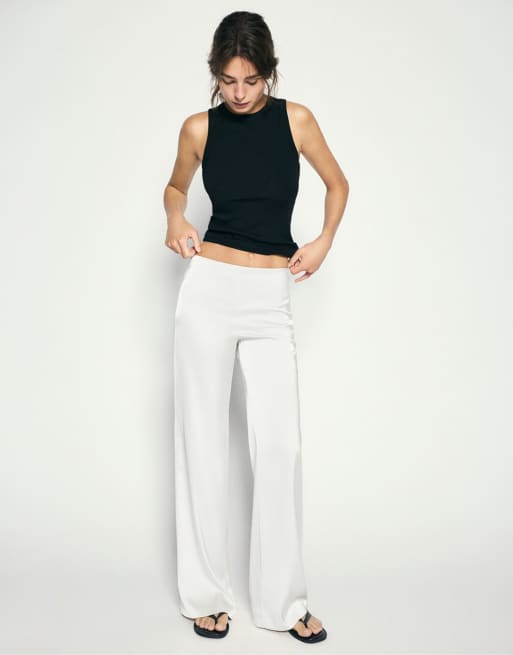 Pull&Bear - Pantalon droit en satin - Beige, 3 de 7