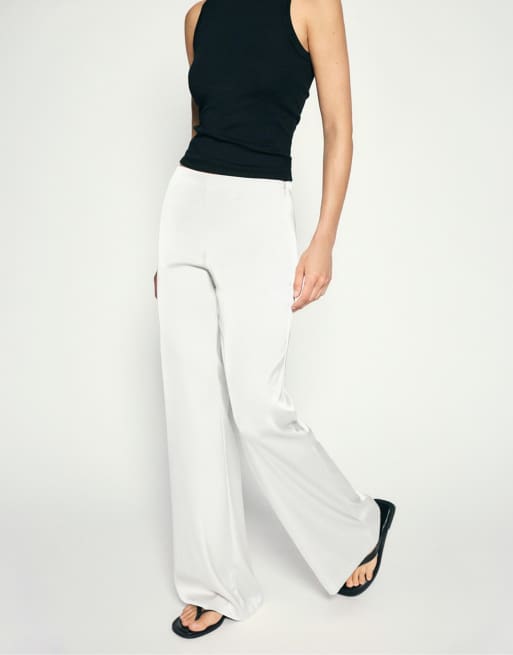 Pull&Bear - Pantalon droit en satin - Beige, 5 de 7