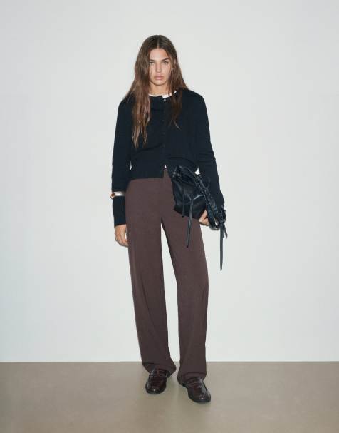 Pull&Bear pantalon droit habillé marron - view 1