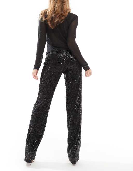 Pull&Bear - Pantalon droit orné de sequins - Noir, 2 de 5