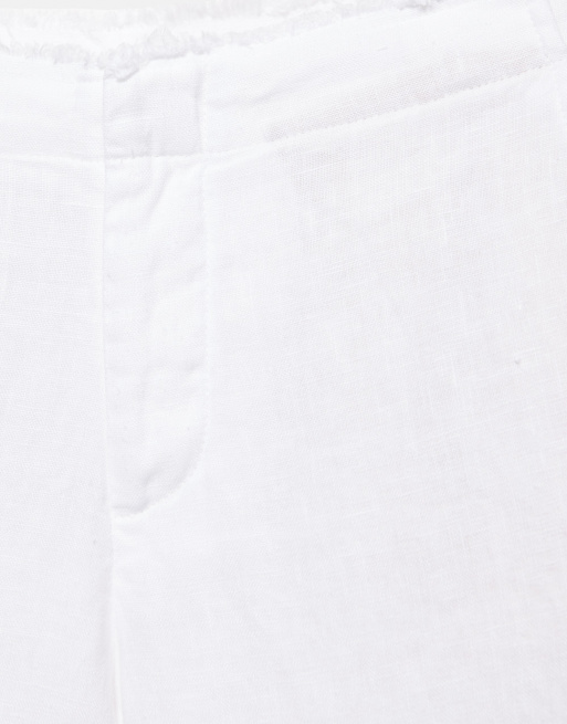 Pull&Bear - Pantalon en 100 % lin - Blanc, 5 de 6