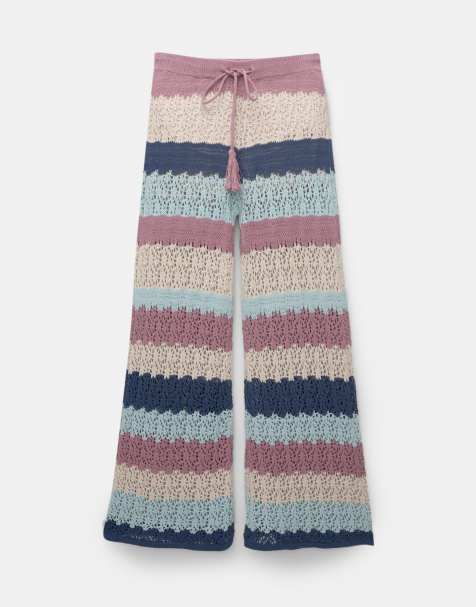 Pull&Bear - Pantalon en crochet à rayures - Violet - view 1