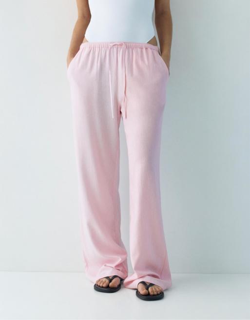 Pull&Bear - Pantalon en lin mélangé - Rose thé, 2 de 4