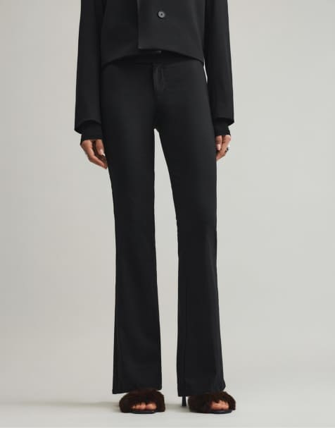 Pull&Bear - Pantalon évasé à taille mi-haute - Noir - view 1