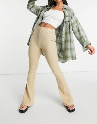 Pull&Bear - Pantalon évasé extensible - Beige