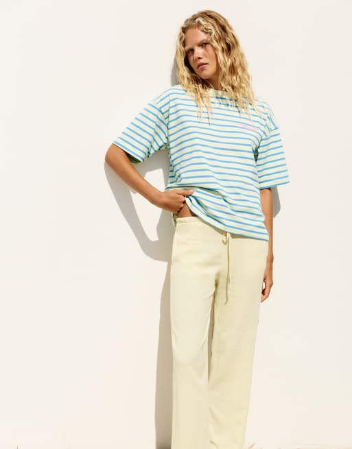 Pull&Bear - Pantalon fluide en viscose - Jaune, 2 de 7