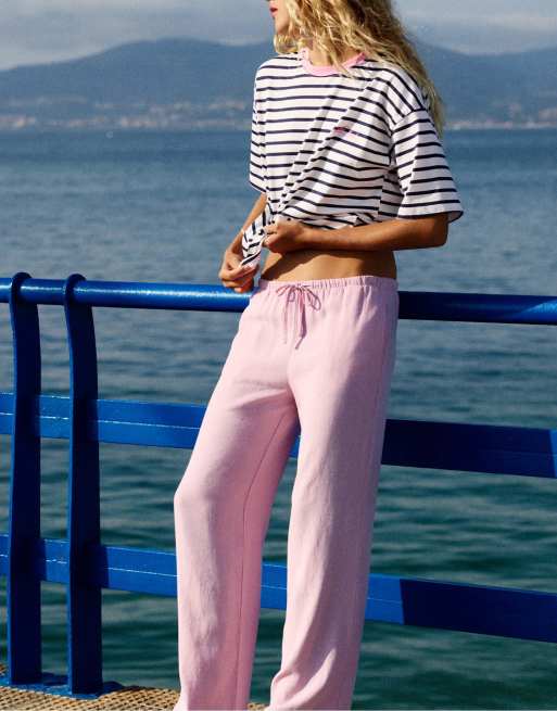 Pull&Bear - Pantalon fluide en viscose - Rose, 5 de 7