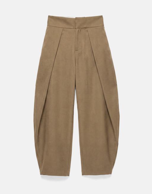 Pull&Bear pantalon habillé à pinces camel, 6 de 7