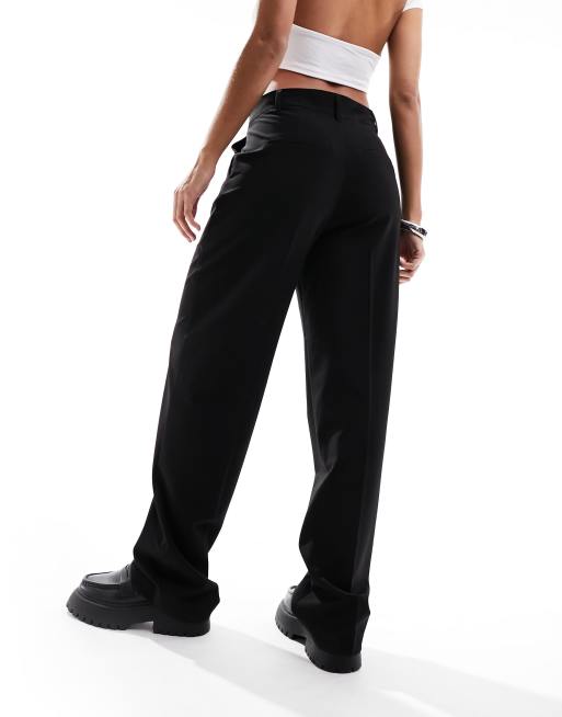 Pull&Bear - Pantalon large ajusté avec taille apparente - Noir, 5 de 5