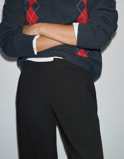 Pull&Bear pantalon large de tailleur à pinces noir, 4 de 7