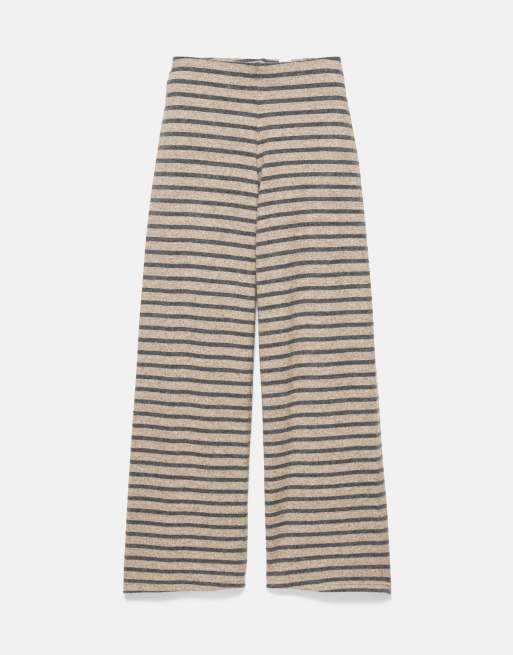 Pull&Bear pantalon large doux au toucher à rayures, 4 de 6