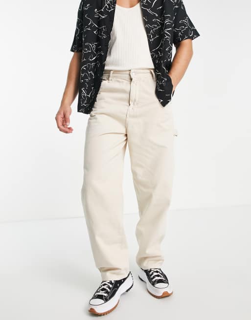 Pull&Bear - Pantalon large style charpentier - Écru
