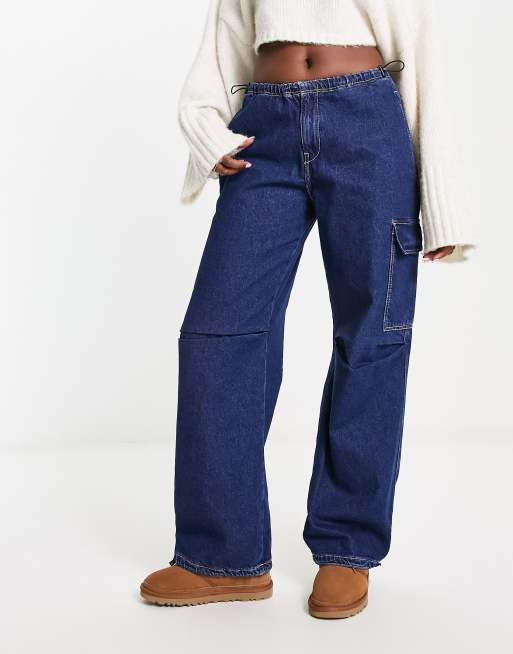 Pantalon jean bleu online foncé