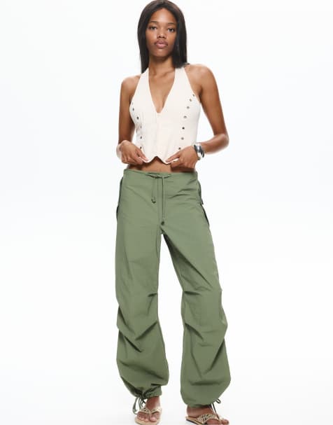 Pull&Bear - Pantalon parachute - Vert - view 1