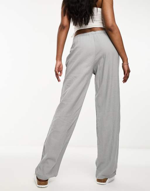 Pantalon lin taille haute new arrivals